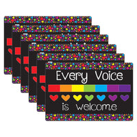 Ashley Productions - Smart Poly Tapis de souris pour ordinateur - 8" x 10" - Chaque voix est la bienvenue ici - Paquet de 6-Commencez votre journée du bon pied avec ces accessoires élégants et fonctionnels qui arborent des citations inspirantes et des expressions positives.