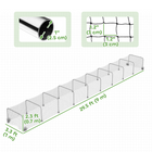 PawHut - Tunnel à poules extra long pour l’extérieur, 354 po x 39 po, acier galvanisé-Protège les jardins, les cultures et les massifs de fleurs contre les dégâts causés par le picage  
