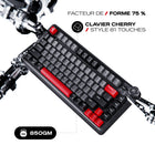 Cybeart - Nighthawk 75 Clavier De Jeu Sans Fil Tri-Mode Rgb Tkl - Black-Interrupteurs Cybeart MK II Gen 1 pré-lubrifiés avec une course d’activation de 1,5 mm et une durabilité de 60 millions de frappes pour une précision rapide. La technologie N-Key Rollover complète avec anti-ghosting à 100 % garantit l’enregistrement précis de chaque frappe