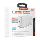 HyperGear - Chargeur mural USB-C PD SpeedBoost GaN 65 W avec PPS - Blanc-Charge haute puissance pour ordinateurs portables