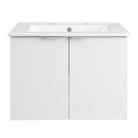 Modway - Maybelle 24" Vanité de salle de bain murale - Blanc blanc-Vanité de salle de bain moderne