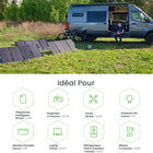 Yoshino - Générateur solaire portable à semi-conducteurs 2000 W avec 3 panneaux solaires portables de 200 W-SOLAIRE SANS LIMITE - Les panneaux solaires portables Yoshino sont dotés d'une technologie solaire leader sur le marché, de cellules solaires en silicium monocristallin avec un indice d'efficacité de 23 % permettant une conversion encore plus importante de l'énergie solaire. Ces panneaux sont également extensibles, vous pouvez acheter plusieurs panneaux et les relier entre eux pour augmenter la capaci