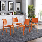 Modway - Hipster Fauteuil d’appoint de salle à manger Ensemble de 4 - Orange-Plastique polypropylène robuste