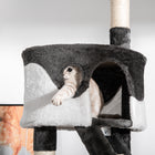 PawHut - Arbre à chat géant 94 po-102 po, tour haute jusqu’au plafond, blanc-Matériau : Panneau de particules, Corde en sisal, Peluche 