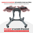 MotionGrey - Banc de musculation ajustable - Banc d’entraînement pliable pour exercices avec haltères - Noir-Solution compacte et organisée : Permet de garder votre espace d’entraînement propre et bien rangé avec un accès rapide aux haltères