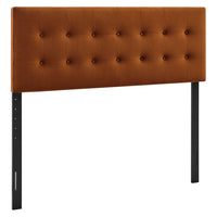 Modway - Emily Velours de performance résistant aux taches Tête de lit King Size, Rouille-Velours de performance résistant aux taches