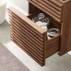 Modway - Render Fixation murale de 18" Armoire de toilette de salle de bain (lavabo non inclus) - Noyer-Coiffeuse à grains de noyer