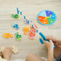 Melissa & Doug - Pêche et Compte de pêche-Jeu de pêche magnétique en bois qui donne confiance tout en divertissant