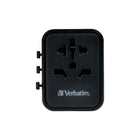 Verbatim - 20W Adaptateur de voyage universel - 3,50 po l x 2,20 po l x 4,10 po H  - Noir-Utilisation internationale dans plus de 180 pays