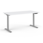Humanscale - Table assis-debout eFloat Go 2.0 - 30 po x 58 po - surface stratifiée blanche/piètement argenté-Grâce à des moteurs conçus sur mesure dans chaque pied, eFloat Go 2.0 compte parmi les tables les plus silencieuses offertes aujourd’hui
