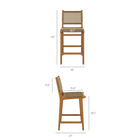 Modway - Rowe Terrasse extérieure Bois de teck Chaises de comptoir Ensemble de 2 - Naturel-Cadre en bois de teck