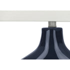 Monarch Specialties - Luminaire - 25 po H Lampe De Table - Céramique Bleue - Abat-Jour Ivoire / Crème - Contemporain - Moderne-Fabriquée avec des matériaux de qualité, cette lampe de table tendance est assortie d'une garantie limitée de 2 ans contre tout défaut, pour votre plus grande confiance