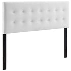 Modway - Emily Biscuit Touffé Performance Velvet Tête de lit Queen, Blanc-Luxueuse tête de lit reine moderne