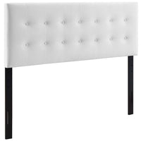 Modway - Emily Biscuit Touffé Performance Velvet Tête de lit Queen, Blanc-Luxueuse tête de lit reine moderne