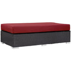 Modway - Convene Terrasse extérieure Tissu Ottoman rectangulaire in Espresso Rouge-Tissage en rotin synthétique