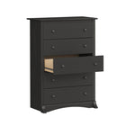 Prepac Riverdale – Commode à 5 tiroirs, noir délavé, (HDC-3345-V)-Dimensions après assemblage : 45,25 haut. x 31,5 larg. x 16 prof. (po)
