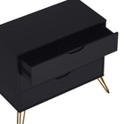 Manhattan Comfort - Avira 35" commode 3 tiroirs style mid-century modern - noir-Des pieds en métal robustes offrent un soutien fiable avec une touche contemporaine