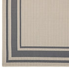 Modway - Rim Bordure solide intérieure et extérieure Tapis de 5 pi l x 8 pi L - Gris et beige-Polypropylène 100% doux