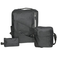 Club Rochelier - Sac à dos 3 pièces – Noir-Support intérieur pour ordinateur portable rembourré en mousse EPE