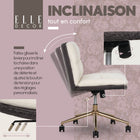 Elle Décor - Fauteuil de bureau Ariana Criss-Cross-Les roulettes sont destinées à être utilisées sur le tapis et ne sont pas recommandées pour une utilisation sur du carrelage ou des sols en bois dur