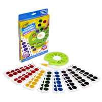 Crayola - Peinture pop lavable aquarelle walette-RÉUTILISATION ET RECYCLE : La palette de peinture est réutilisable et est livrée avec une éponge de nettoyage pratique pour vous aider à nettoyer votre pinceau entre les couleurs et à emprisonner l'excès d'eau.