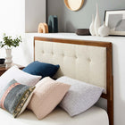 Modway - Willow Bois Lit à plateforme queen avec cadre angulaire, Noyer beige-Assemblée requise