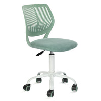 Chaise de Bureau pour Adolescent Homy Casa – Turquoise-Dossier en plastique, mousse régulière, capitonnage en maille régulière et base chromée