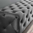 Modway - Amour Entrée à boutons touffés de 72" Performance Velvet Banc - Gris-Tissu résistant aux taches durable