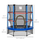 Outsunny - Trampoline pour enfants avec filet de protection - 55" de diamètre - Bleu-Encouragez un mode de vie sain pour votre jeune enfant en faisant travailler ses muscles, en augmentant son rythme cardiaque et en améliorant sa flexibilité 