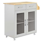 Modway - Cuisine Chariot de cuisine, Gris clair naturel-Chariot de cuisine moderne