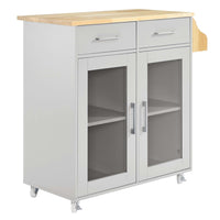 Modway - Cuisine Chariot de cuisine, Gris clair naturel-Chariot de cuisine moderne