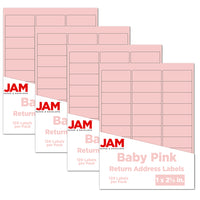 JAM Paper Étiquettes postales, 2 5/8 x 1 po, rose bébé, 30 par page, 480 par paquet-Rose bébé