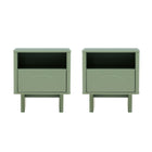 Manhattan Comfort - Ensemble de 2 tables de chevet modernes Ella 100 cm - Vert sauge-Table de nuit moderne pour chambre et salon lot de 2