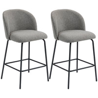 HOMCOM - Tabourets de bar modernes hauteur comptoir 27 po avec dossier - gris foncé - paquet de 2-Ensemble de deux tabourets de bar modernes apportant un look élégant et uniforme à votre espace 

