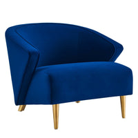 Modway - Odyssey Performance Velvet Fauteuil - Marine-Fauteuil en velours