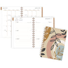 Mead - Agenda scolaire hebdomadaire/mensuel Artisan feuille 2024-2025 - 5 1/2 po x 8 1/2 po - multicolore - bilingue-Un mois sur 2 pages avec des blocs quotidiens non lignés pour la planification ouverte, plus une section pour les notes et des calendriers de référence des mois passés / futurs.