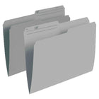 Chemises à coupe 1/2 Staples - format lettre - gris - paquet de 10-L’indexation par code couleur permet de classer les documents rapidement, sans erreur