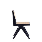 Manhattan Comfort - Lot de 4 chaises de salle à manger Hamlet 44,8 cm style industriel chic - noir et cannage naturel-Hauteur d’assise : 45 cm avec une capacité de poids de 125 kg