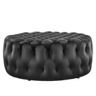 Modway - Amour Gros rond à boutons touffés Performance Velvet Ottoman - Noir-Capacité de poids de l’ottoman : 330 lb