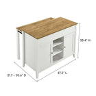 Modway - Garland 3 pièces Îlot de cuisine et ensemble de tabouret, Chêne Blanc-MDF, panneau de particules et papier stratifié