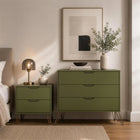 Manhattan Comfort - Commode Avira 35" style Mid-Century Modern à 3 tiroirs - Vert olive-Garantie limitée du fabricant de 30 jours