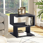 HOMCOM - Table d’appoint avec rangement - noir-Couleur : Noir 