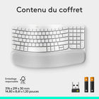 Logitech - Wave Keys clavier ergonomique sans fil, repose-poignets rembourré - Blanc-10