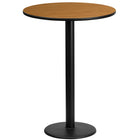Flash Furniture – Table bistro ronde en stratifié fini naturel de 24 po avec base circulaire de 18 po (XURD24NTTR18B)-Table d'hospitalité à hauteur de bar