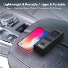 Bullseye - Compresseur d'air et Powerbank portable rechargeable Pocket Air-BATTERIE PUISSANTE ET DURABLE : Dotée d'une batterie au lithium rechargeable 4000MAH de grande capacité, la pompe à air de poche offre une commodité maximale. Une seule charge fournit plusieurs gonflages, que vous l'utilisiez comme pompe à pneu pour voiture portable ou pour d'autres besoins. Rechargez-le facilement à la maison, dans votre voiture ou avec une banque d'alimentation via USB. L'indicateur à faible batterie garantit que l