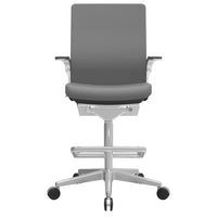 Nightingale - NLC Chaise de tabouret de conférence assis/debout à dossier moyen - Gris-Support lombaire intégré réglable en hauteur pour soulager les tensions dans votre dos