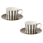 Maxwell & Williams - Tasse à Thé et Soucoupe Noir Régence Forme du Cannette - 240 ml - Paquet de 2-Lavage des mains recommandé