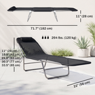 Outsunny - Chaise longue d’extérieur - chaise pliante inclinable réglable - noir-Fabriqué en matériaux en maille résistants aux UV avec une structure en acier peint par poudrage