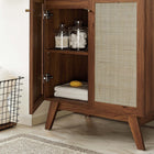 Modway - Soma 30" Armoire de toilette de salle de bain (lavabo non inclus) - Noyer-Portes en rotin tissé