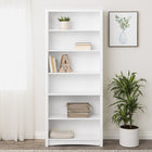 Prepac - Bibliothèque 6 étagères - Blanc-Fabriqué à partir de bois composites stratifiés non toxiques avec un support en MDF robuste